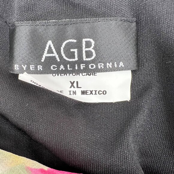 AGB Floral Chiffon Sleeveless Blouse XL Black Pink Multicolor y2k - Picture 3 of 8